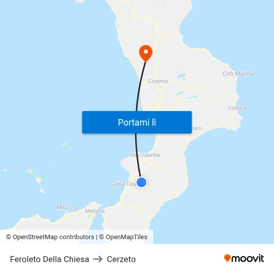 Feroleto Della Chiesa to Cerzeto map