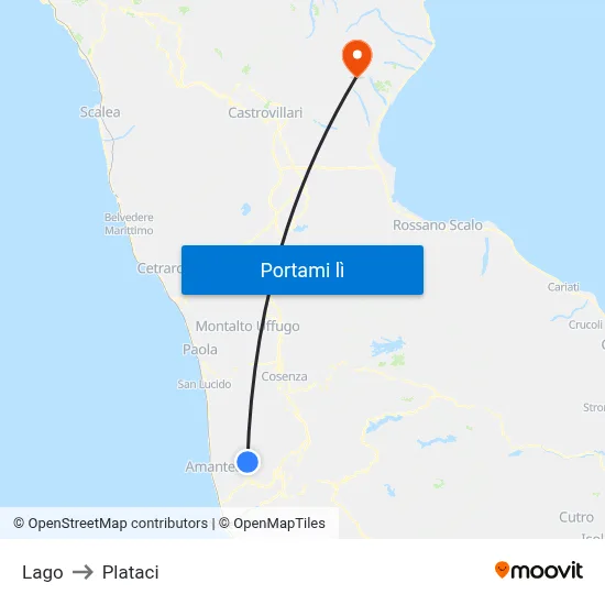Lago to Plataci map