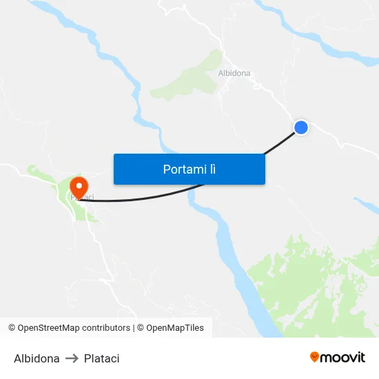 Albidona to Plataci map