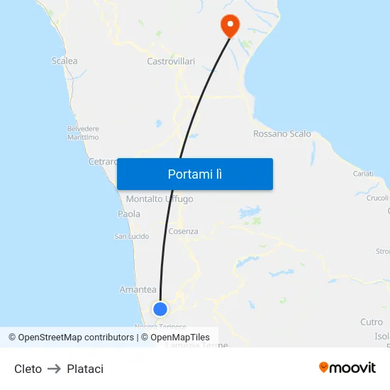 Cleto to Plataci map