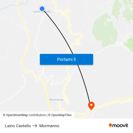 Laino Castello to Mormanno map