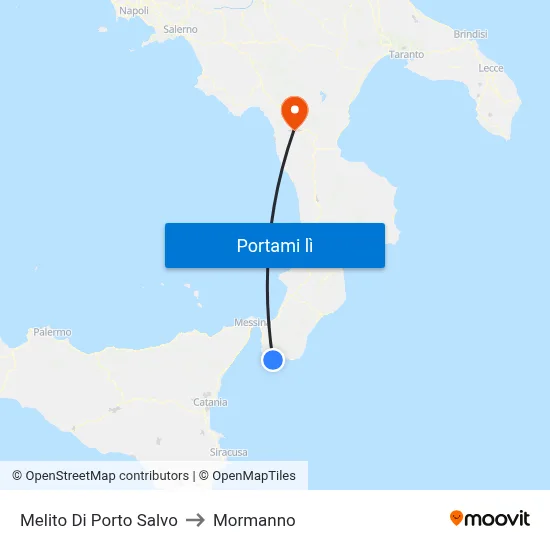 Melito Di Porto Salvo to Mormanno map
