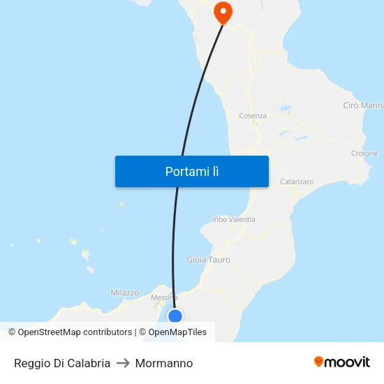 Reggio Di Calabria to Mormanno map