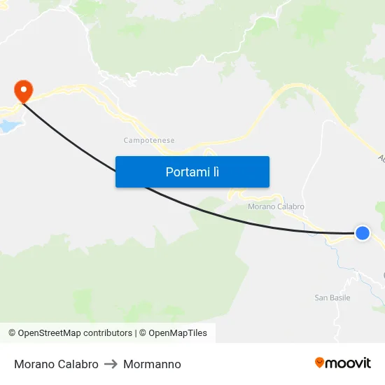 Morano Calabro to Mormanno map