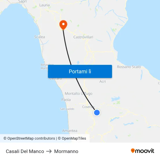 Casali Del Manco to Mormanno map