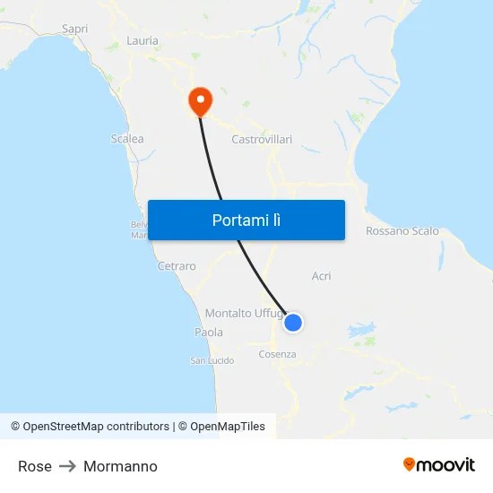 Rose to Mormanno map