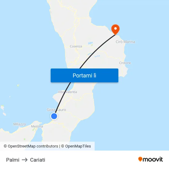 Palmi to Cariati map