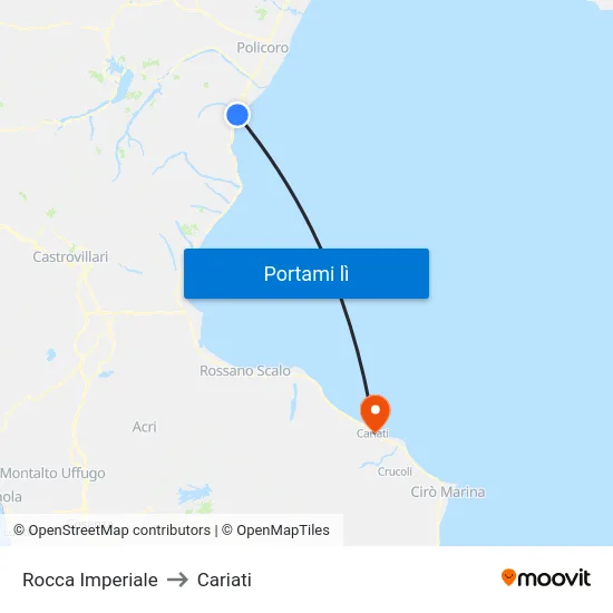 Rocca Imperiale to Cariati map