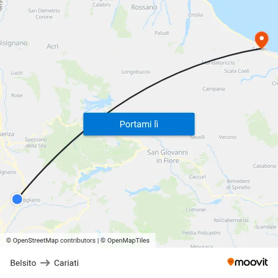 Belsito to Cariati map