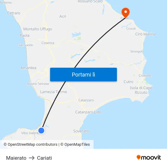 Maierato to Cariati map