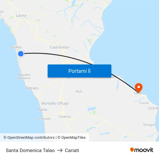 Santa Domenica Talao to Cariati map