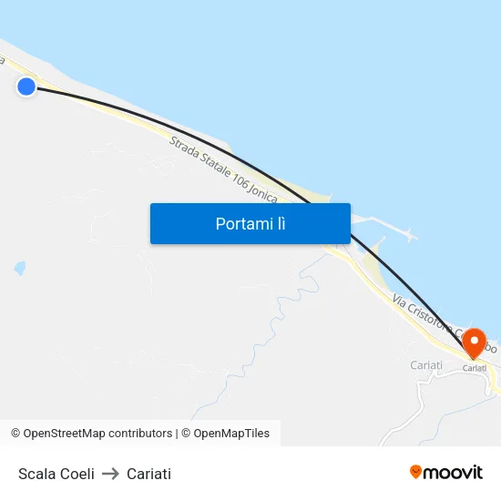 Scala Coeli to Cariati map