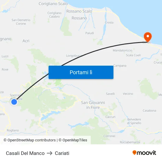 Casali Del Manco to Cariati map