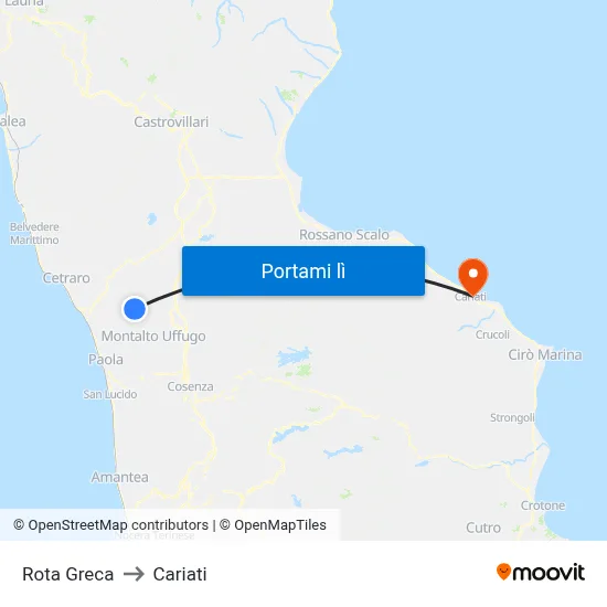 Rota Greca to Cariati map