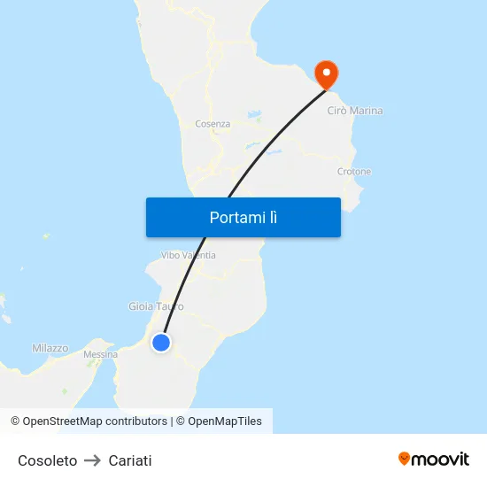 Cosoleto to Cariati map