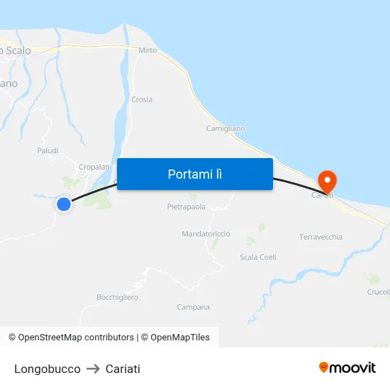 Longobucco to Cariati map