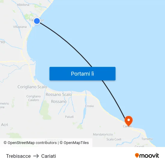 Trebisacce to Cariati map