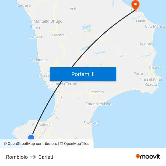 Rombiolo to Cariati map