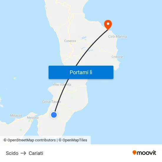 Scido to Cariati map