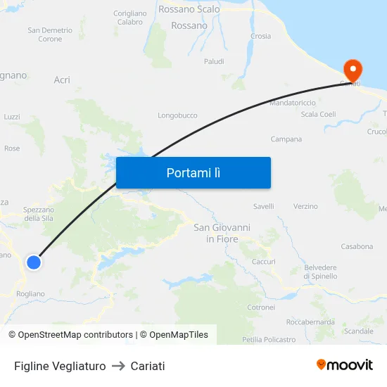 Figline Vegliaturo to Cariati map
