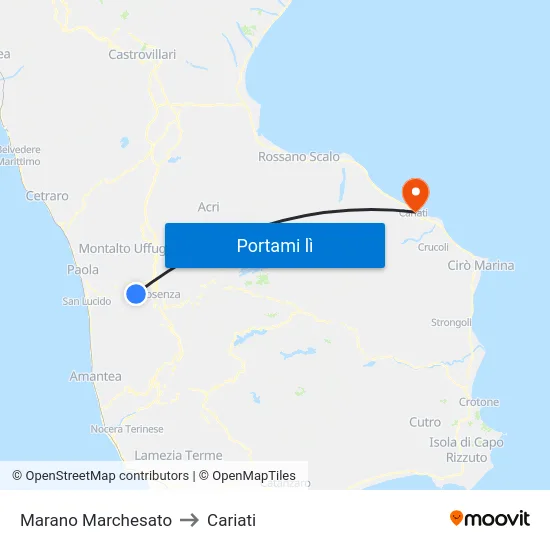 Marano Marchesato to Cariati map