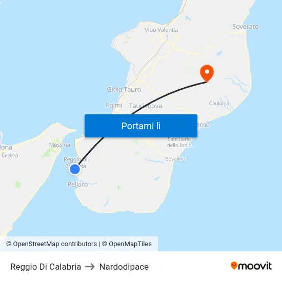 Reggio Di Calabria to Nardodipace map
