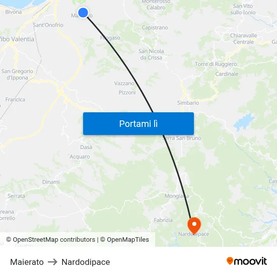 Maierato to Nardodipace map
