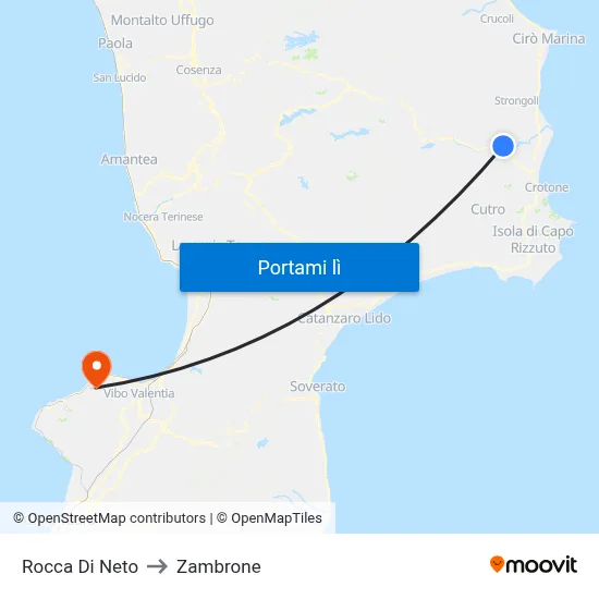 Rocca Di Neto to Zambrone map