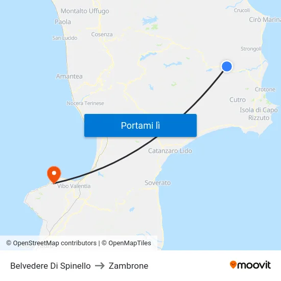 Belvedere Di Spinello to Zambrone map