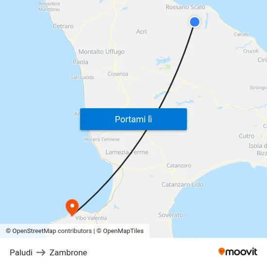 Paludi to Zambrone map