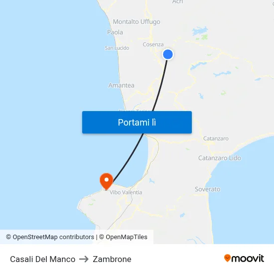Casali Del Manco to Zambrone map