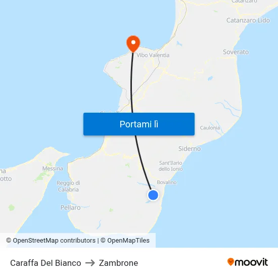 Caraffa Del Bianco to Zambrone map