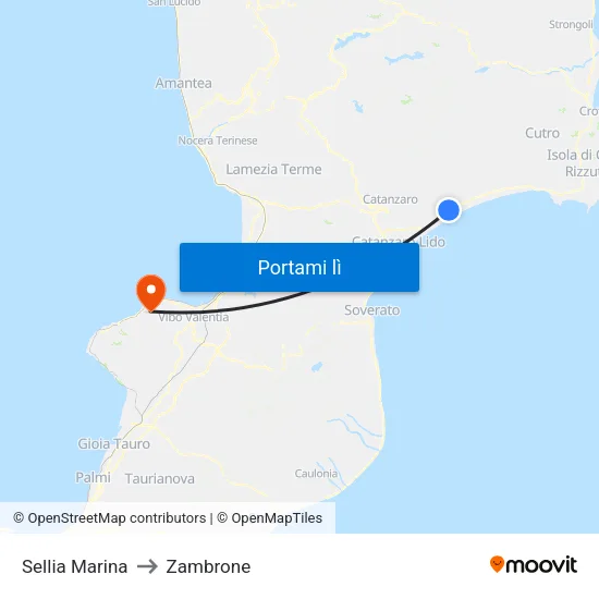 Sellia Marina to Zambrone map