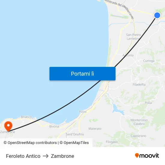 Feroleto Antico to Zambrone map