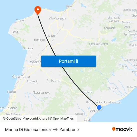 Marina Di Gioiosa Ionica to Zambrone map