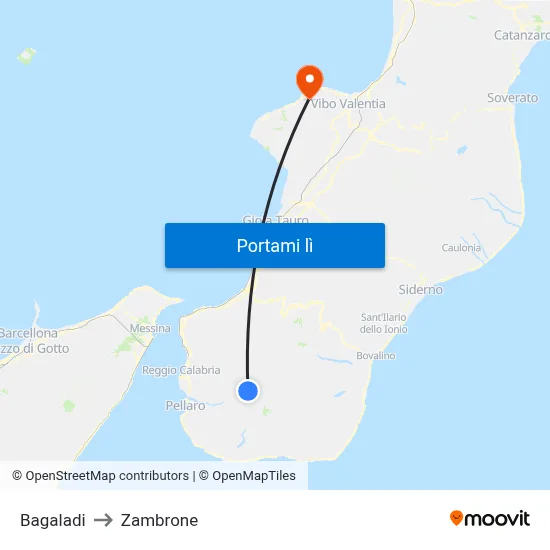 Bagaladi to Zambrone map
