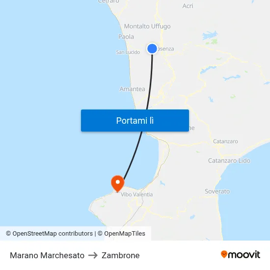 Marano Marchesato to Zambrone map