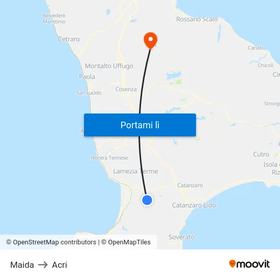 Maida to Acri map