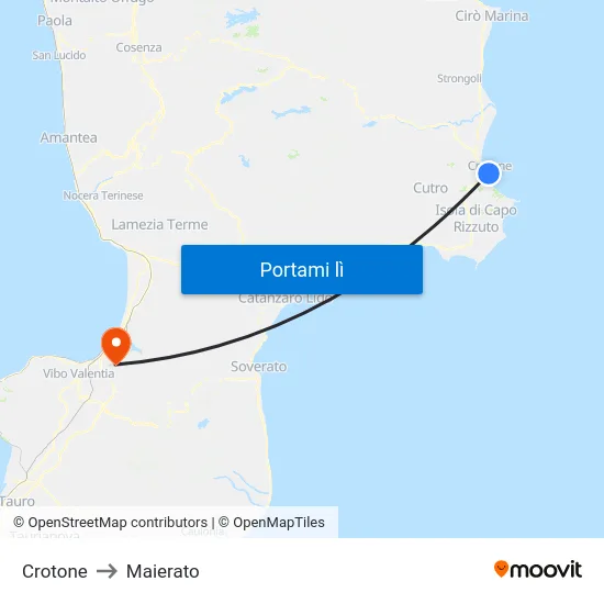 Crotone to Maierato map