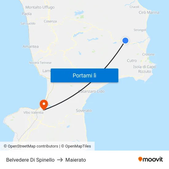 Belvedere Di Spinello to Maierato map