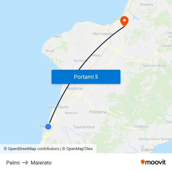 Palmi to Maierato map