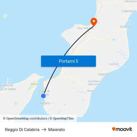 Reggio Di Calabria to Maierato map