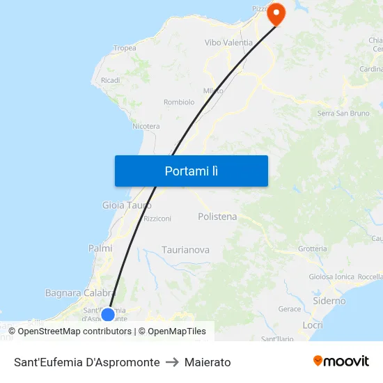 Sant'Eufemia D'Aspromonte to Maierato map