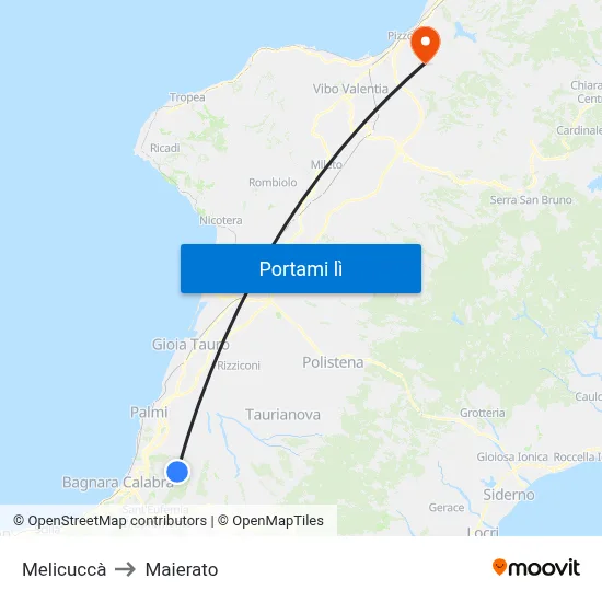 Melicuccà to Maierato map