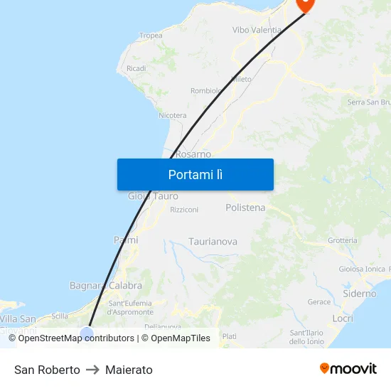 San Roberto to Maierato map