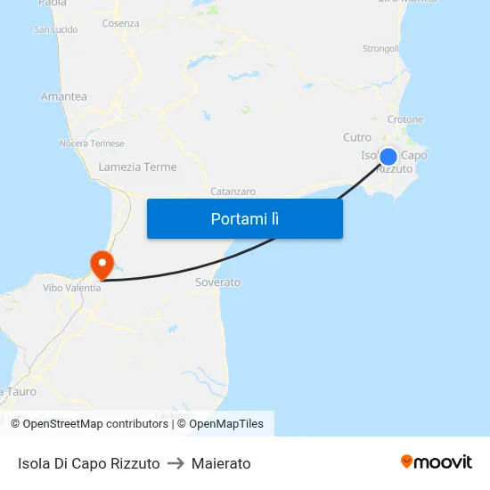 Isola Di Capo Rizzuto to Maierato map