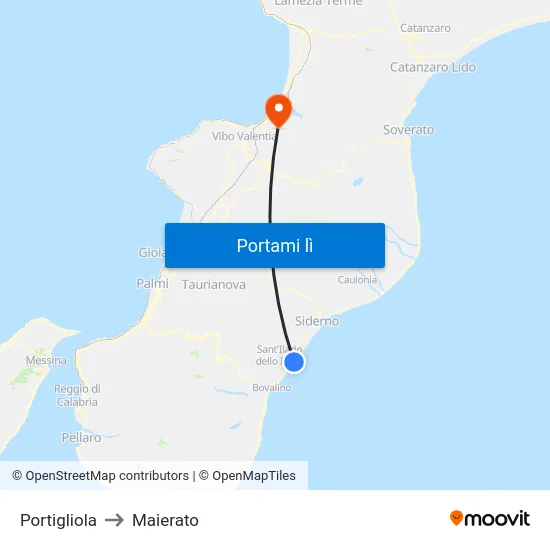 Portigliola to Maierato map