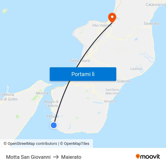 Motta San Giovanni to Maierato map