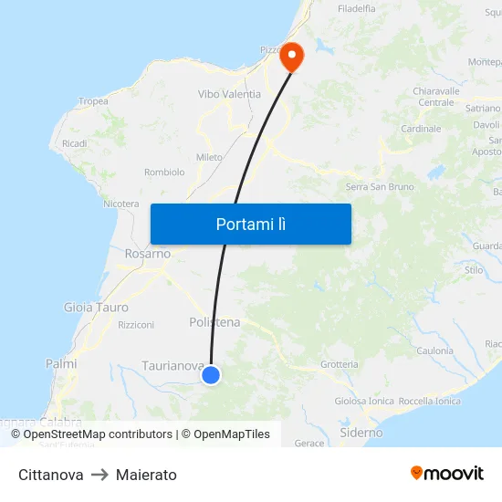 Cittanova to Maierato map
