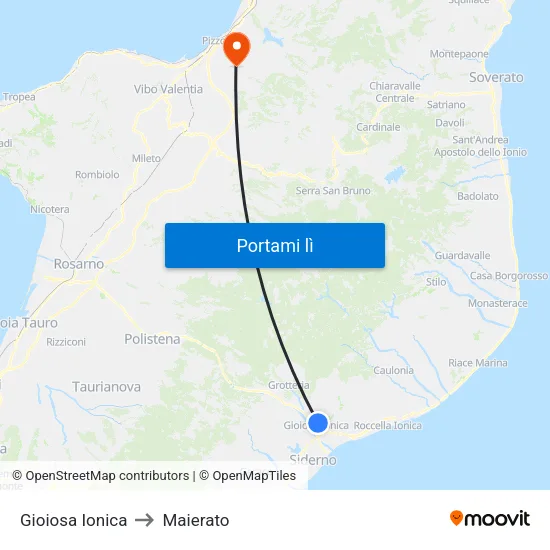 Gioiosa Ionica to Maierato map